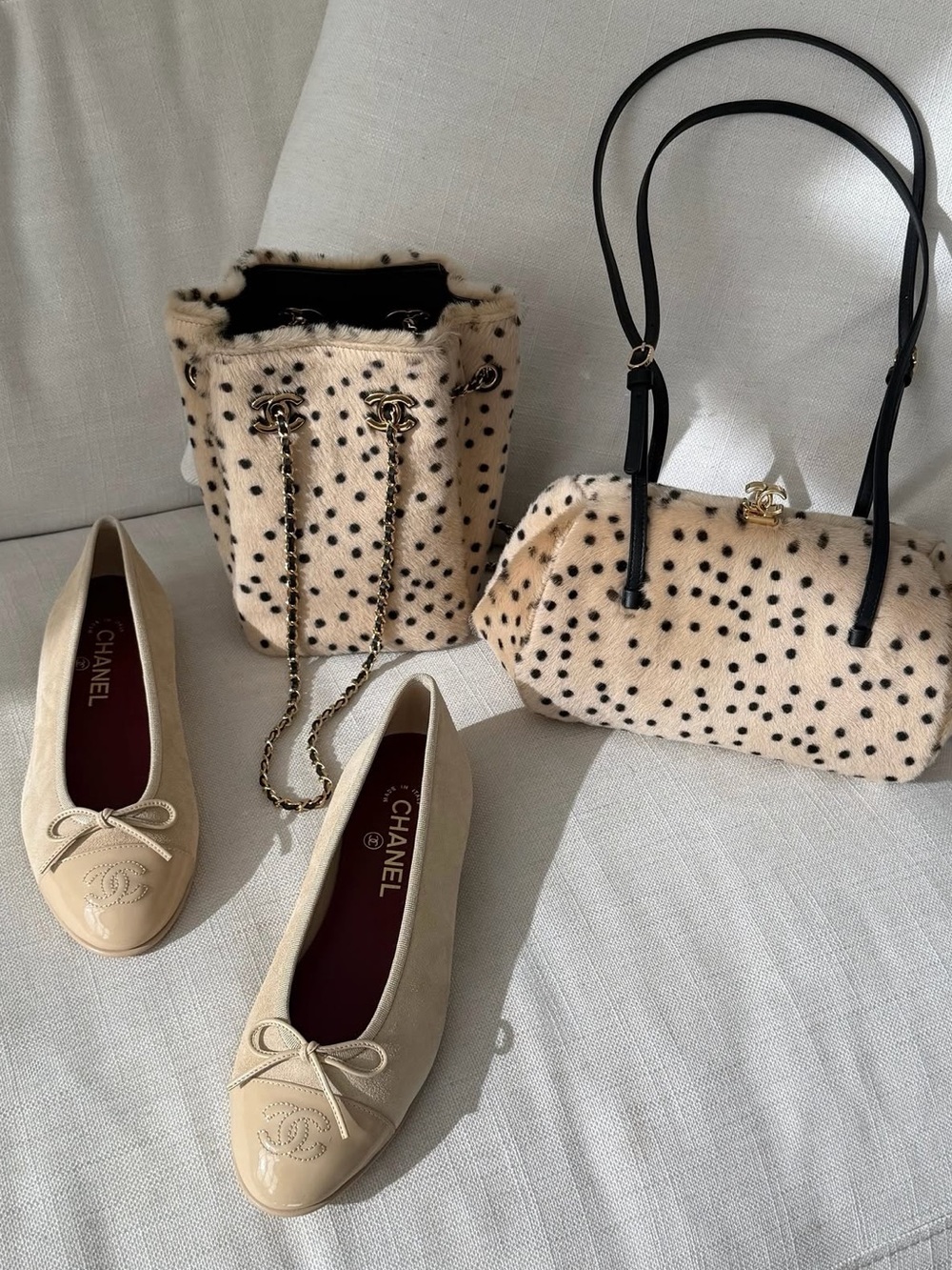 CHANEL Beige Suede Ballet Flats | NIB | Sizes 37.5, 38